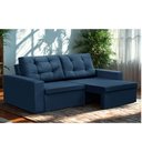 Ver imagem 1 de Sofá Retrátil 2 Lugares 1,80m Lisboa Suede Azul Mirra Decor