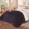 Coberdrom Olimpo Dupla Face Azul Marinho Queen - Tecido Sherpa e Manta Microfibra - 1