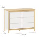 Ver imagem 6 de Conjunto Berço 2 em 1 Vira Mini Cama e Cômoda Softy Branco com Carvalho Malva