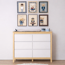 Ver imagem 7 de Conjunto Berço 2 em 1 Vira Mini Cama e Cômoda Softy Branco com Carvalho Malva