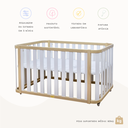 Ver imagem 4 de Conjunto Berço 2 em 1 Vira Mini Cama e Cômoda Softy Branco com Carvalho Malva