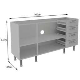 Balcão Para Pia 3 Portas Premium Branco Itatiaia Móveis - 3