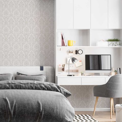 Papel de Parede Arabesco Branco Gh Papel de Parede 3,0m