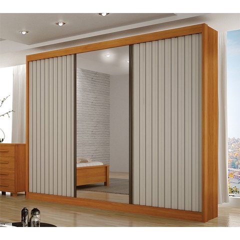 Guarda Roupa Casal Ripado Esp 3 Portas Prime - Arbo Design