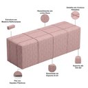 Ver imagem 4 de Puff Decorativo Living Sala de Estar 160 Cm Roma W01 Linho Rosa - Lyam Decor
