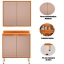 Ver imagem 4 de Kit Armário Aéreo e Balcão com Tampo 2 Portas 80 cm Valena Cinamon/Nude