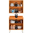 Ver imagem 2 de Kit Armário Aéreo e Balcão com Tampo 2 Portas 80 cm Valena Cinamon/Nude