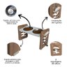 Comedouro Elevado Duplo Pet Mdf Cães e Gatos Zig Zag Regulagem Altura - Inox - 4