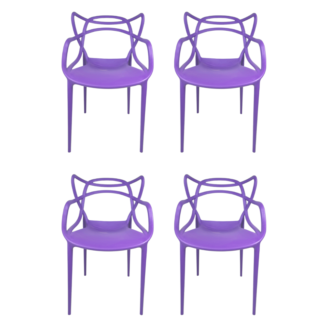 Cadeira Allegra Roxa - kit com 4 - 1