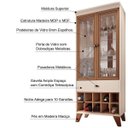 Ver imagem 2 de Conjunto Cristaleira Bar Adega e Buffet Aparador Balcão Albâni/Andorra Off White/Nature - Gran