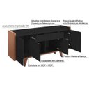 Ver imagem 3 de Conjunto Cristaleira Bar Adega e Buffet Aparador Balcão Albâni/Andorra Preto/Nature - Gran Belo