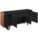 Ver imagem 7 de Conjunto Cristaleira Bar Adega e Buffet Aparador Balcão Albâni/Andorra Preto/Nature - Gran Belo