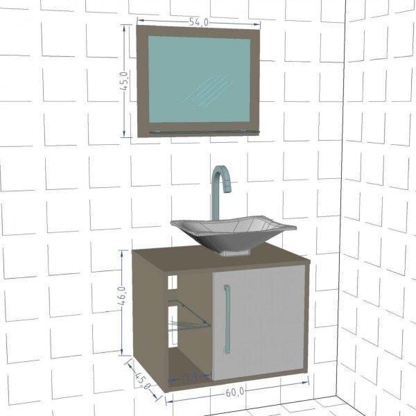 Gabinete para Banheiro com Cuba e Espelheira Baden Móveis Bechara - 4
