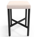 Ver imagem 5 de Kit 02 Banquetas Baixa Bar Cozinha Sala de Jantar Preto Stella L02 Suede Bege - Lyam Decor