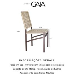 Cadeira Corda Náutica – Marrom Bege – Kit 6 – Jantar, Gourmet, Varanda e Living - 5