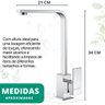 Torneira Bancada Monocomando C/ Misturador Água Quente e Fria Cromada P/ Banheiro Cozinha Quadrada - 5