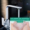Torneira Bancada Monocomando C/ Misturador Água Quente e Fria Cromada P/ Banheiro Cozinha Quadrada - 3