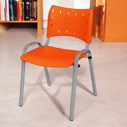 Cadeira Iso Base Cinza Escola, Escritório Laranja - 1