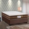 Cama Box Baú Casal Colchão Molas Flora Gazin + Box Sintético 52x138x188 Cor:Marrom - 3