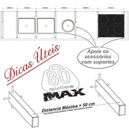 4 Suportes Pia Chumbar Bancada Mesa 40 Cm - Preto - 7