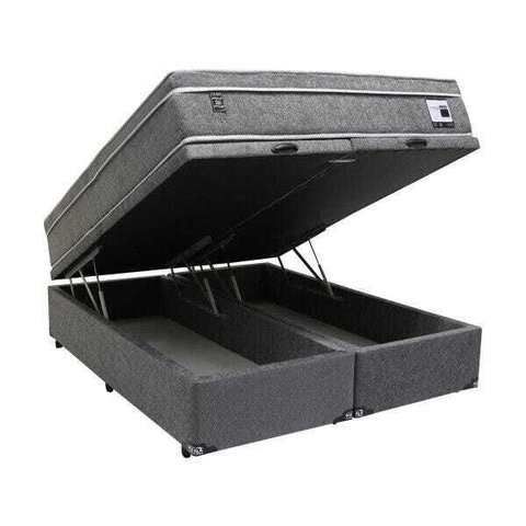 Cama Box Baú com Colchão Queen Size Mola Mega Sono Pocket Eurotop - 158x198