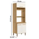 Ver imagem 2 de Paneleiro 03 Pt 70 Cm 16994 Freijo Off White Cristal Nicioli