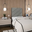 Ver imagem 2 de Cabeceira Estofada Queen Cristal 90cm Suede Cinza