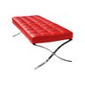 Banco Barcelona Couro Sintético Vermelho Base Inox - 2