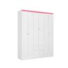 Roupeiro Casal 6 Portas Thb Astor, Branco com Rosa, 153 Cm - 2