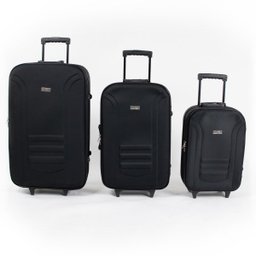 Conjunto Malas de Viagem Lucerna, 3 Peças, 2 Rodas Duplas, Alça Superior e Lateral - Preta - 3