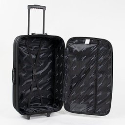 Conjunto Malas de Viagem Lucerna, 3 Peças, 2 Rodas Duplas, Alça Superior e Lateral - Preta - 4