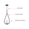 Luminária Pendente Lustre Aro Gota Preto Bola Globo Esfera Opaco Leitoso Moderno Luxo Inl117 - 8