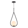Luminária Pendente Lustre Aro Gota Preto Bola Globo Esfera Opaco Leitoso Moderno Luxo Inl117 - 3