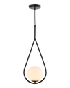 Ver imagem 3 de Luminária Pendente Lustre Aro Gota Preto Bola Globo Esfera Opaco Leitoso Moderno Luxo Inl117