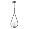 Luminária Pendente Lustre Aro Gota Preto Bola Globo Esfera Opaco Leitoso Moderno Luxo Inl117 - 1