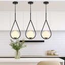 Ver imagem 5 de Luminária Pendente Lustre Aro Gota Preto Bola Globo Esfera Opaco Leitoso Moderno Luxo Inl117