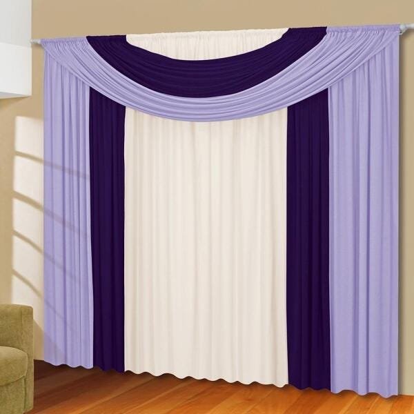 Cortina Casa Dona Marroquina Class Roxo com Lilás 300x280cm - 1