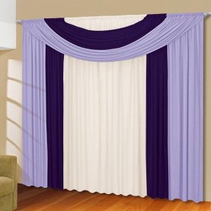 Cortina Casa Dona Marroquina Roxo com Lilás 300x280cm