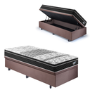 Ver imagem 1 de Cama Box Solteiro com Baú 88x188 com Colchão Gransleep Ecoflex Molas Verticoil Suede