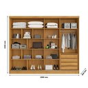 Ver imagem 5 de Guarda Roupa Monterey com Portas de Correr 100% Mdf – Mademarcs - Peroba/off White/peroba