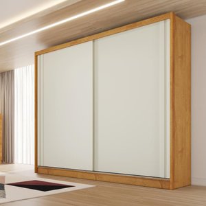 Guarda Roupa Monterey com Portas de Correr 100% Mdf – Mademarcs - Peroba/off White/peroba