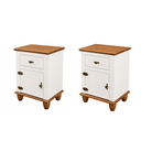 Ver imagem 1 de Conjunto 2 Mesa de Cabeceira Retrô Off White/Nogueira