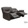 Sofá Cinema Reclinável 2 Lugares + Porta Copo em Couro Ecológico Marrom - 6