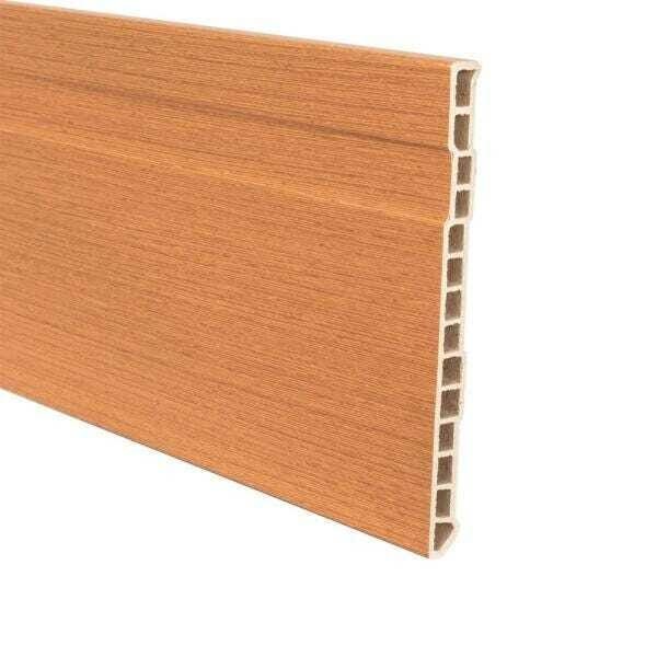 Rodapé em PVC Wood Com Friso 15,0 cm x 1,2 cm x 2,10 m Acabamento Curupixá - 1