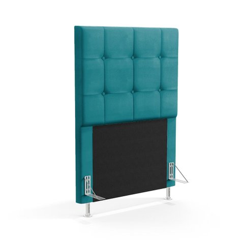 Cabeceira Soraya 90 para Cama de Solteiro Z-016 Sued Azul Turquesa Aradecor