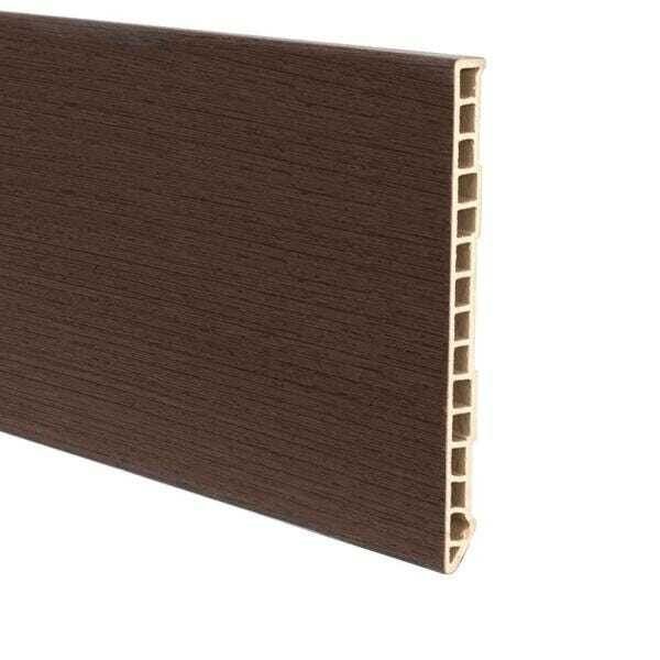 Rodapé em PVC Wood Liso 15,0 cm x 1,2 cm x 2,10 m Acabamento Tabaco - 1