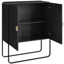 Ver imagem 7 de Aparador Buffet para Sala de Jantar Industrial Orgânico 90cm Alek A03 Nero Preto - Lyam Decor