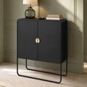 Ver imagem 3 de Aparador Buffet para Sala de Jantar Industrial Orgânico 90cm Alek A03 Nero Preto - Lyam Decor