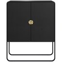 Ver mais imagens de Aparador Buffet para Sala de Jantar Industrial Orgânico 90cm Alek A03 Nero Preto - Lyam Decor