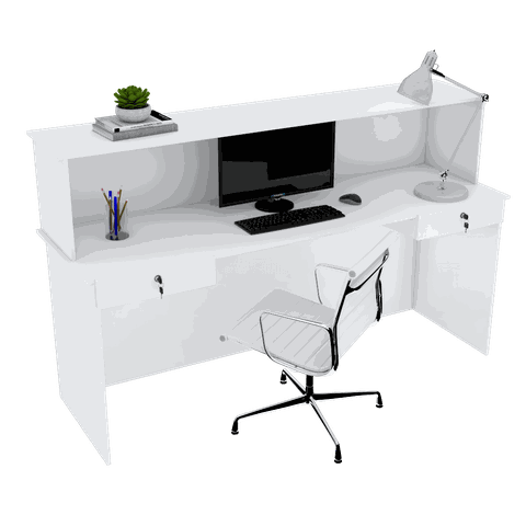 BALCÃO ATENDIMENTO RECEPÇÃO M448.B 100% MDF (LOJA, CAIXA) MUNDI MOVEIS
